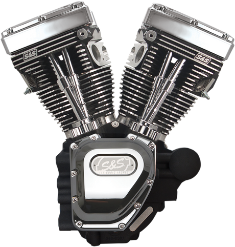 T111 Long Block Engine - Wrinkle Black and Chrome - Touring 2007 - 2020