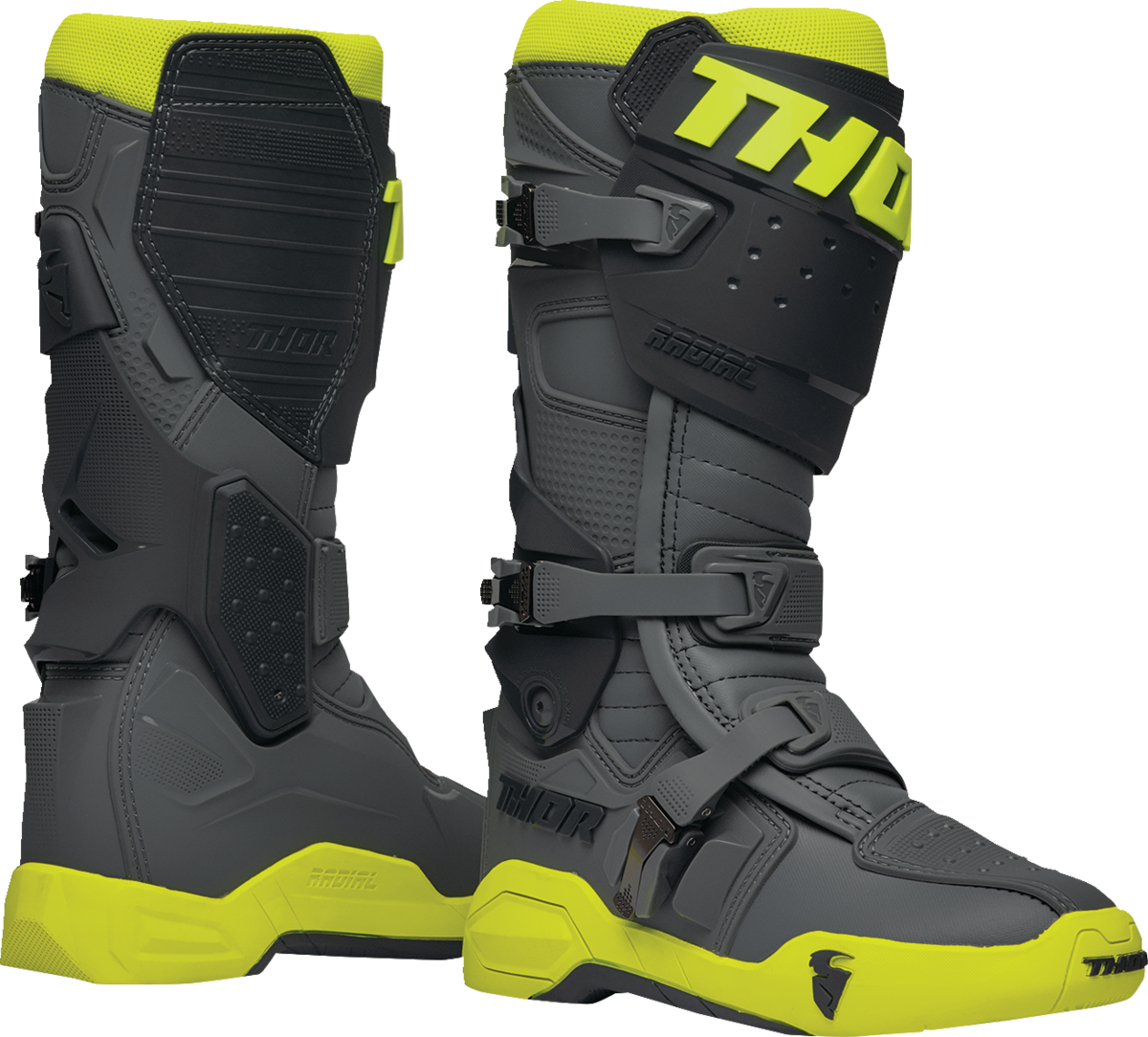 Radial Boots - Gray/Fluorescent Yellow - Size 7