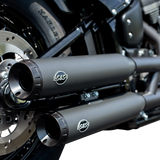Grand National Race Mufflers for Softail - Black 2018 - 2022
