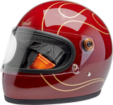 Gringo S Helmet - Flames - Gloss Garnet Red - XL