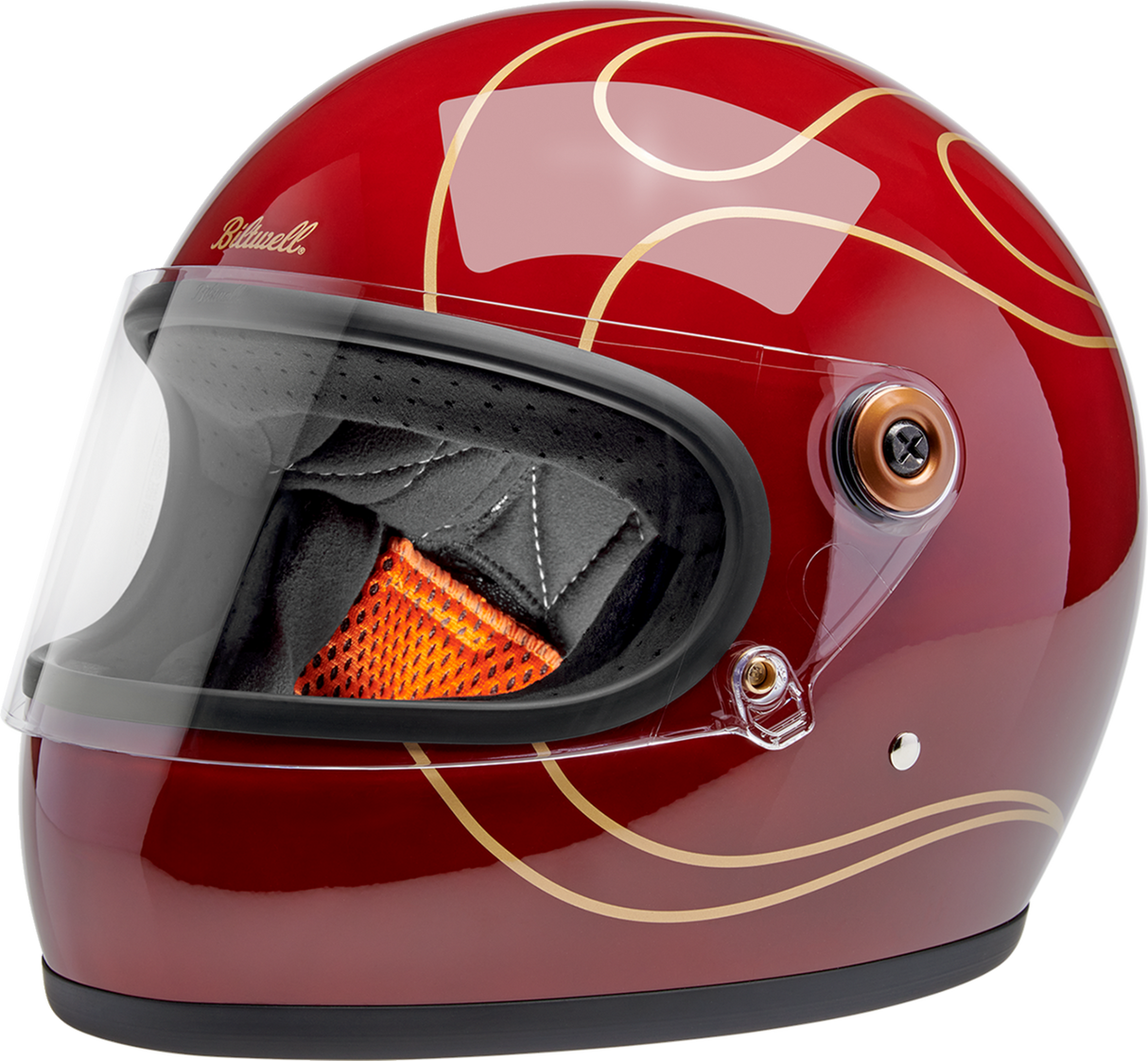 Gringo S Helmet - Flames - Gloss Garnet Red - XS