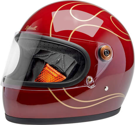 Gringo S Helmet - Flames - Gloss Garnet Red - XS
