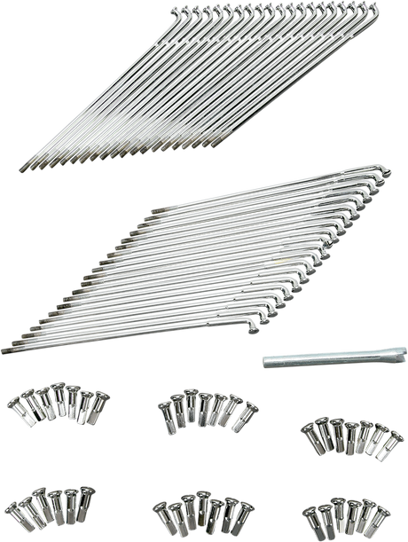 Spoke Set - Drop Center - Custom 40-Spoke - Front - Chrome - 21\" 1940 - 2019