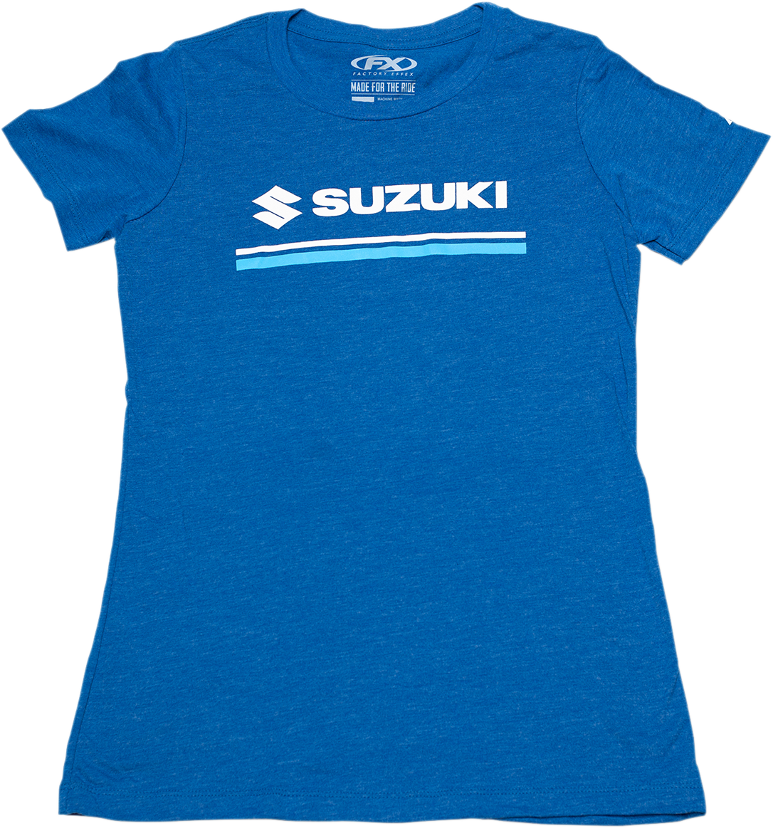 Women\'s Suzuki Stripes T-Shirt - Heather Royal Blue - XL