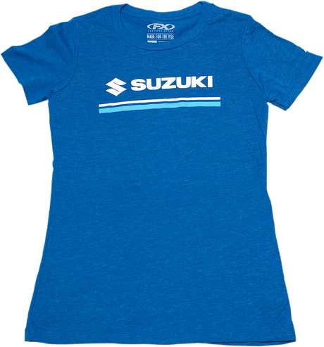 Women\'s Suzuki Stripes T-Shirt - Heather Royal Blue - XL