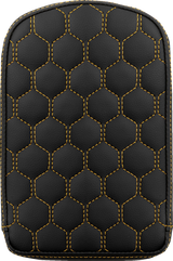 RoadSofa™ Sissy Bar Pad - Honeycomb - Gold Stitching