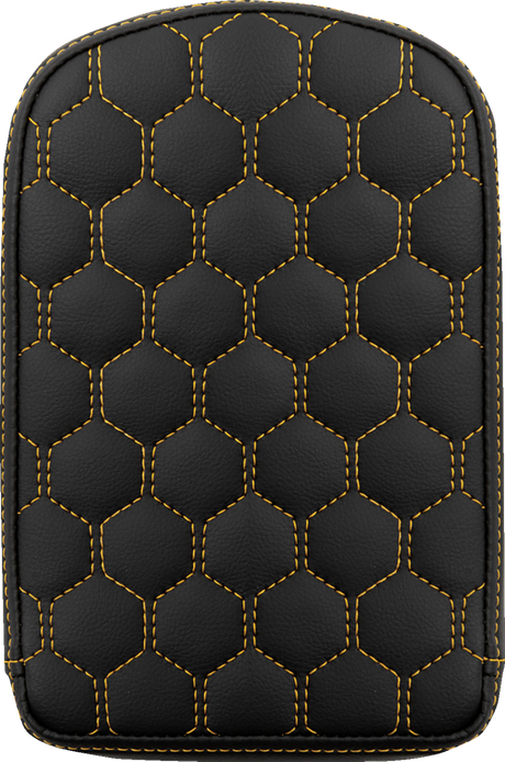 RoadSofa™ Sissy Bar Pad - Honeycomb - Gold Stitching