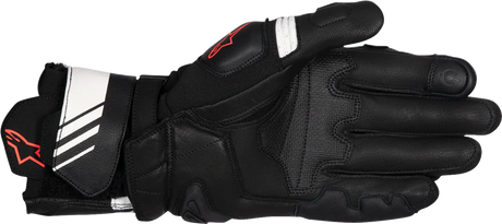 GP Plus R V3 Leather Gloves - Black/White/Fluo Red - 2XL