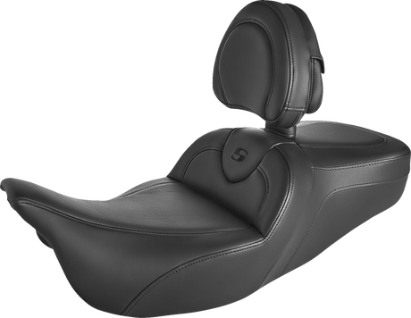 Roadsofa™ Seat - with Backrest - Black/Black Stitch - FLH/FLT \'08-\'23 2008 - 2023