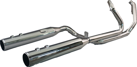 2-into-2 Dominator Exhaust System with 4-1/2\" Mufflers - Chrome with Race Tip - M8  2017 - 2024