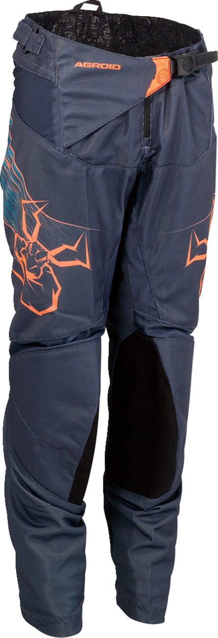 Youth Agroid Vented Pants - Blue/Orange - US 28