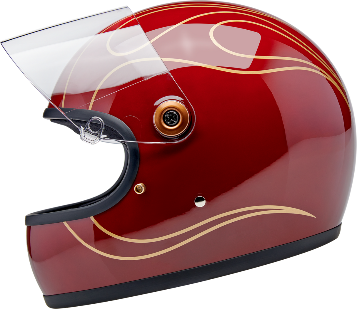 Gringo S Helmet - Flames - Gloss Garnet Red - XL