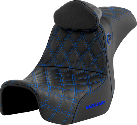 Pro Series SDC Performance Seat - with Backrest - Blue Stitch - Dyna \'06-\'17 2006 - 2017