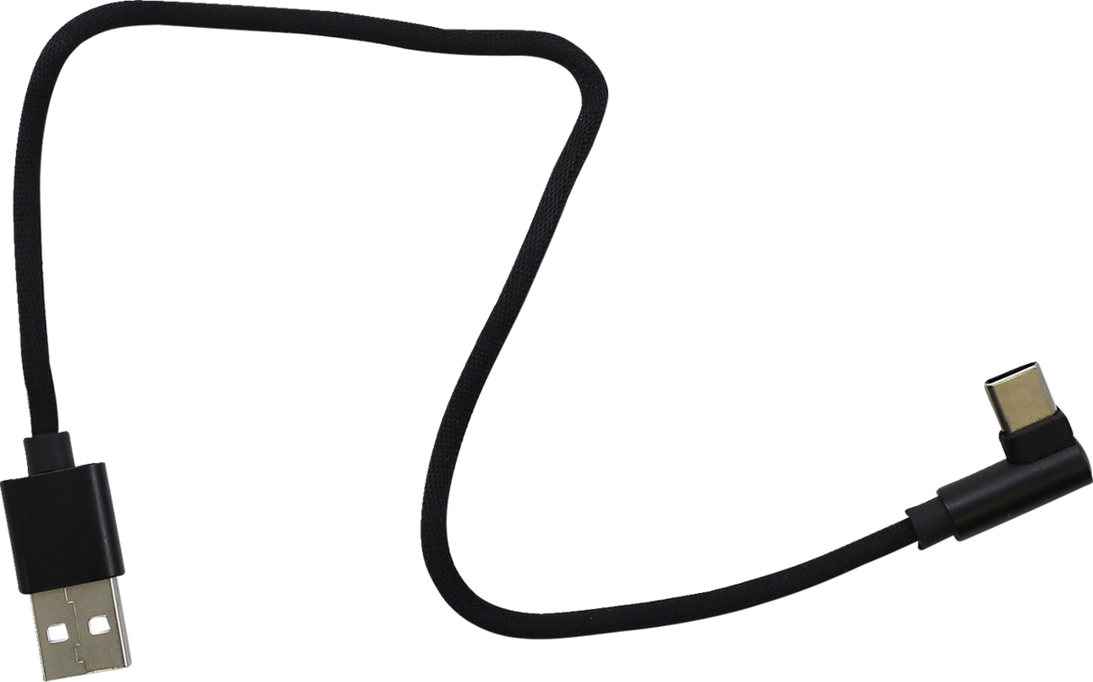 USB to 90° USB-C Cable - Charger - Single-End - 12\"