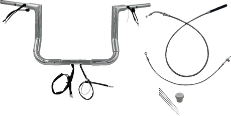 1-1/2\" EZ Install Flat Top Handlebar - 12\" - Chrome 2023 - 2024