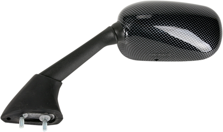 Mirror - Side View - Black/Carbon Fiber - Rectangle - Left - Yamaha 2007 - 2008