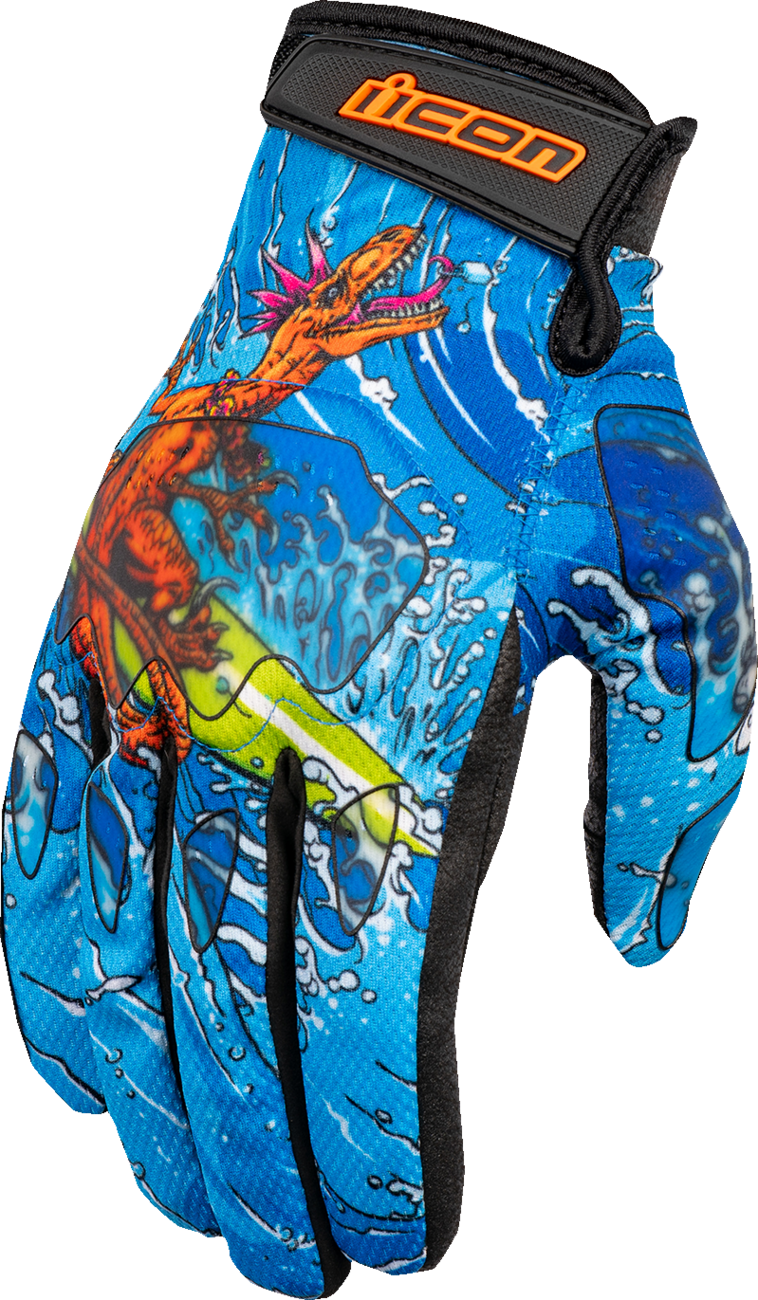 Hooligan™ Dino Fury Gloves - Blue - Medium