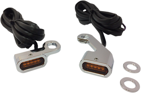 LED Handlebar Marker Lights - Chrome/Amber 2009 - 2017
