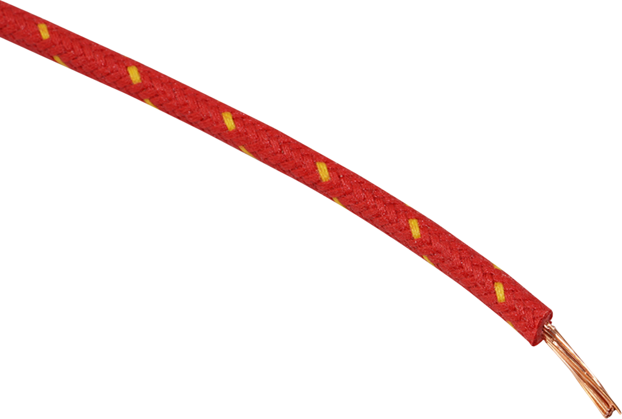 25\' Cloth-Braided Wire Spool - 16 Gauge - Red/Yellow