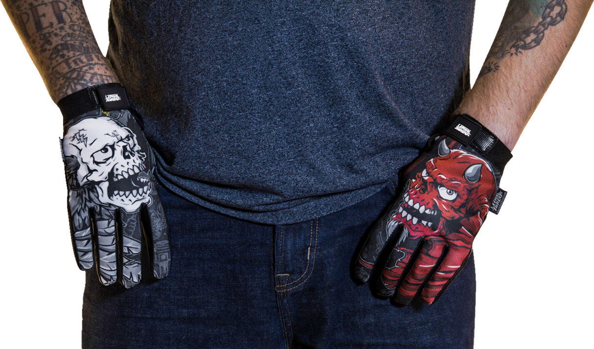 Good N Evil Skulls Gloves - Black - 2XL