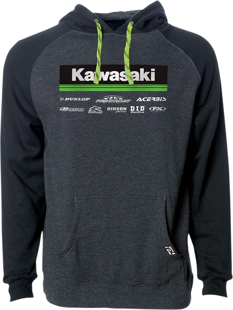 Kawasaki 21 Racewear Hoodie - Charcoal/Black - Large