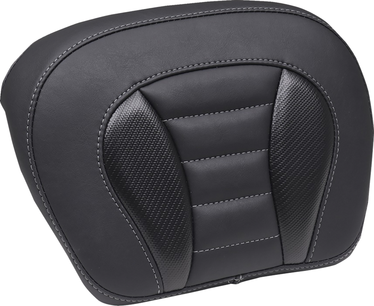 Deluxe Chopped Tour-Pak® Sissy Bar Pad - Black w/ Gunmetal Stitch - Touring 2023 - 2025