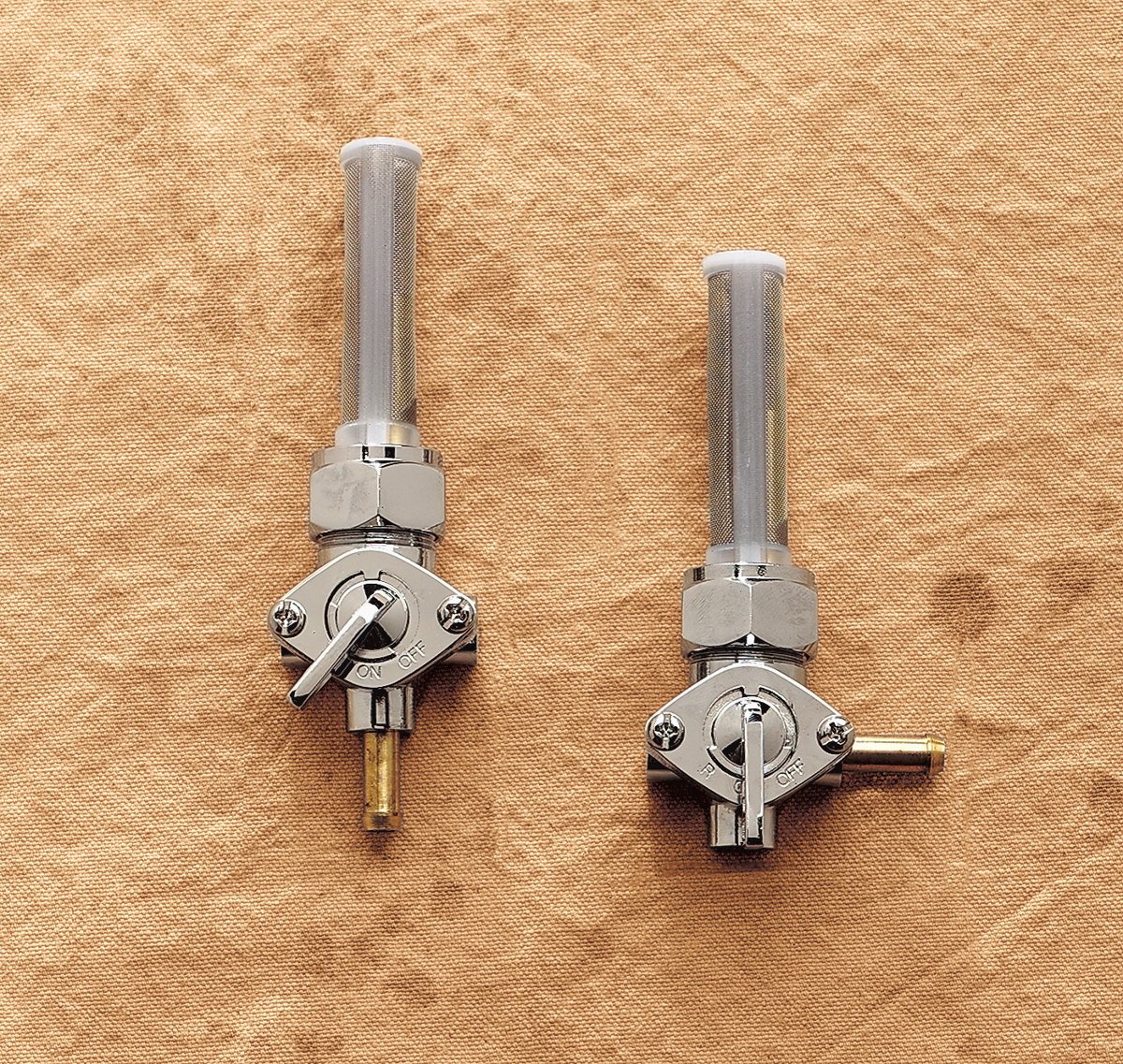 Fuel Petcock - Downward - Chrome - 22 mm