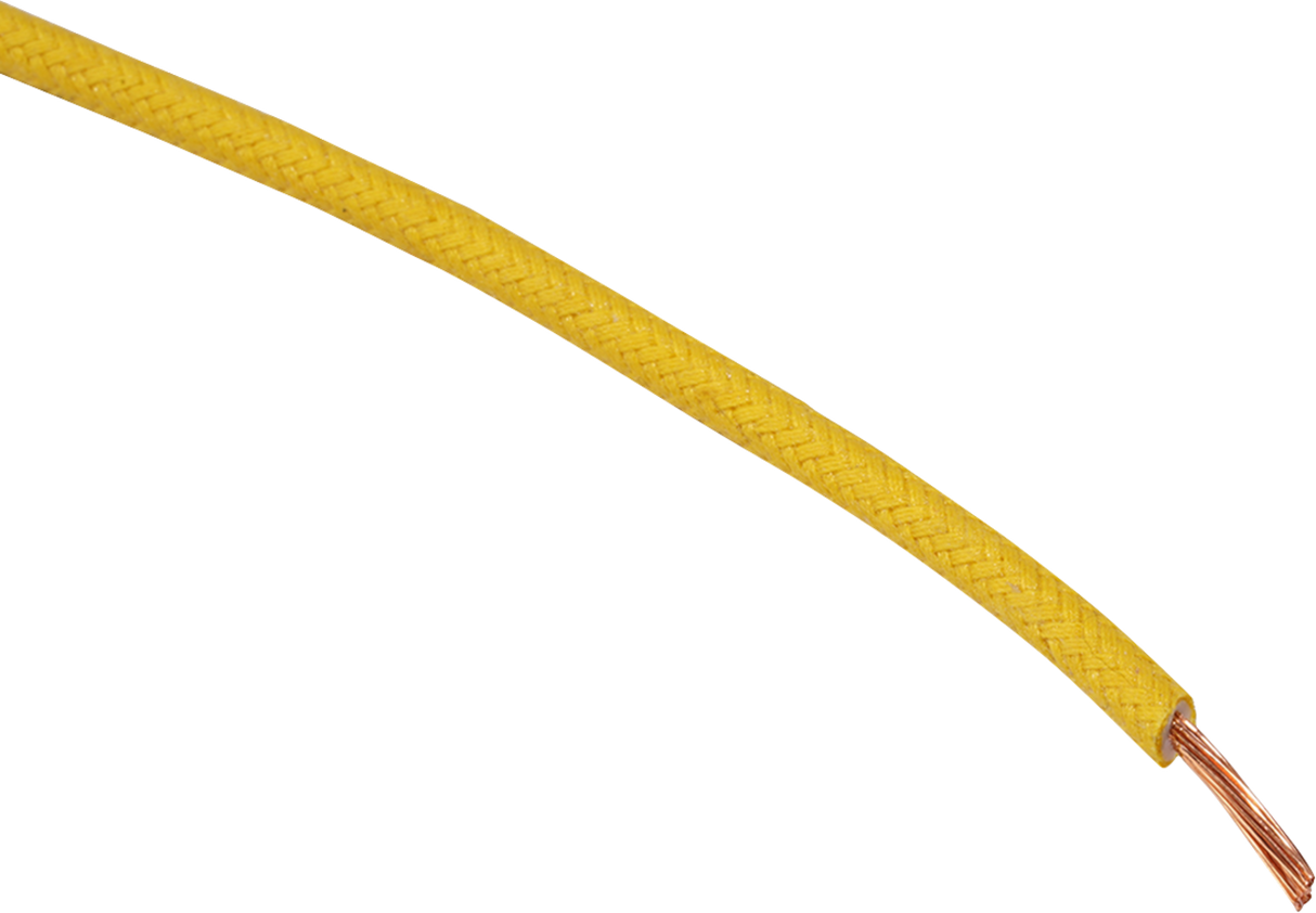 25\' Cloth-Braided Wire Spool - 16 Gauge - Yellow