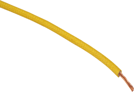 25\' Cloth-Braided Wire Spool - 16 Gauge - Yellow