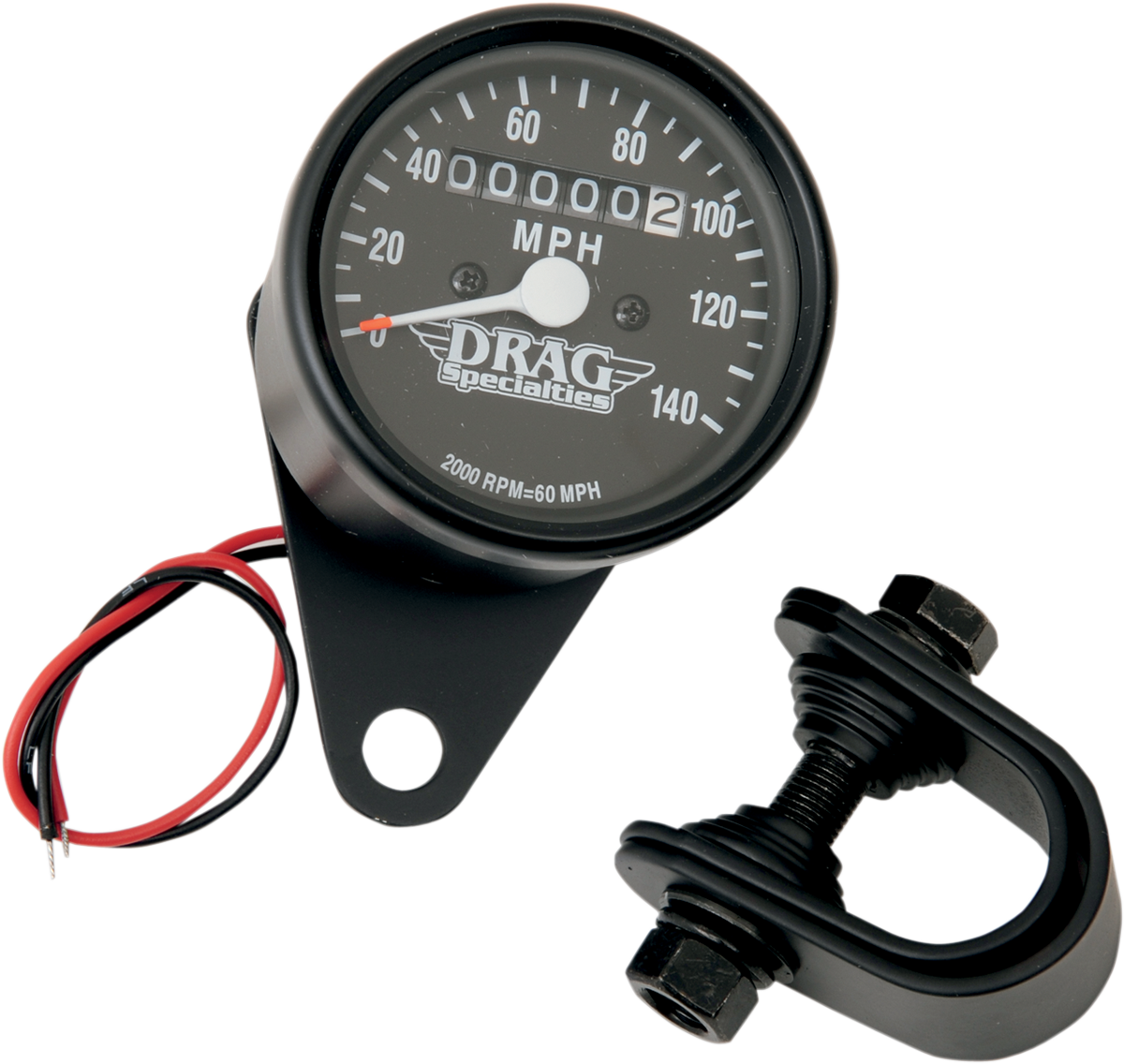 2.4\" MPH Mini LED Mechanical Speedometer/Indicators - Black Housing - 2:1 - Black 1948 - 1984