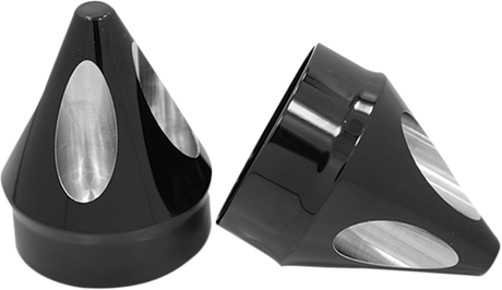 Front Axle Nut Cover - Black - Spike - 1\" 2007 - 2020