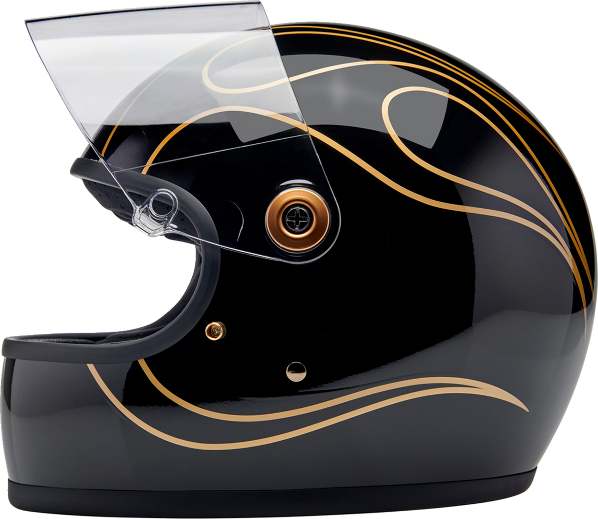 Gringo S Helmet - Gloss Black Flames - Small