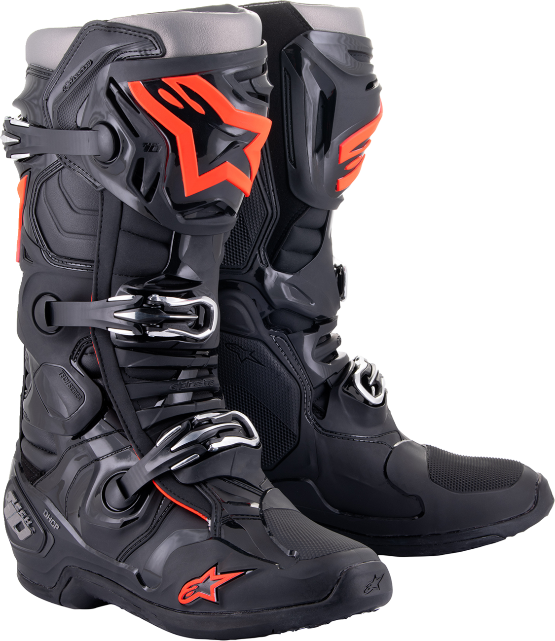 Tech 10 Boots - Black/Red Fluorescent - US 7