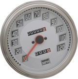 5\" MPH FL-Style 2:1 Speedometer with Tach - Billet Look White Face 1947 - 1984