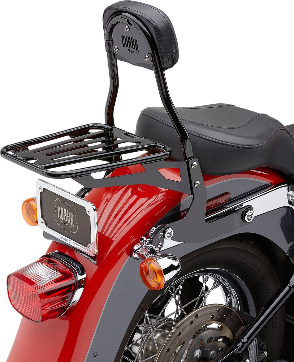 Backrest Kit - 14\" - Black - Softail 2000 - 2017