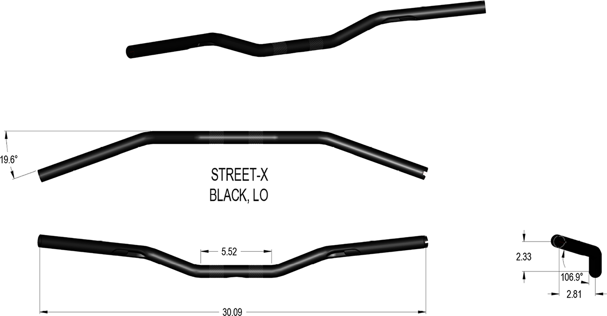 Handlebar - Low Bend - Black