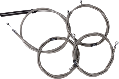 Complete Stainless Braided Handlebar Cable/Brake Line Kit - 18\"-20\" Handlebars - \'23-\'24 Touring 2023 - 2024