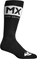 MX Solid Socks - Black/White - Size 6-9