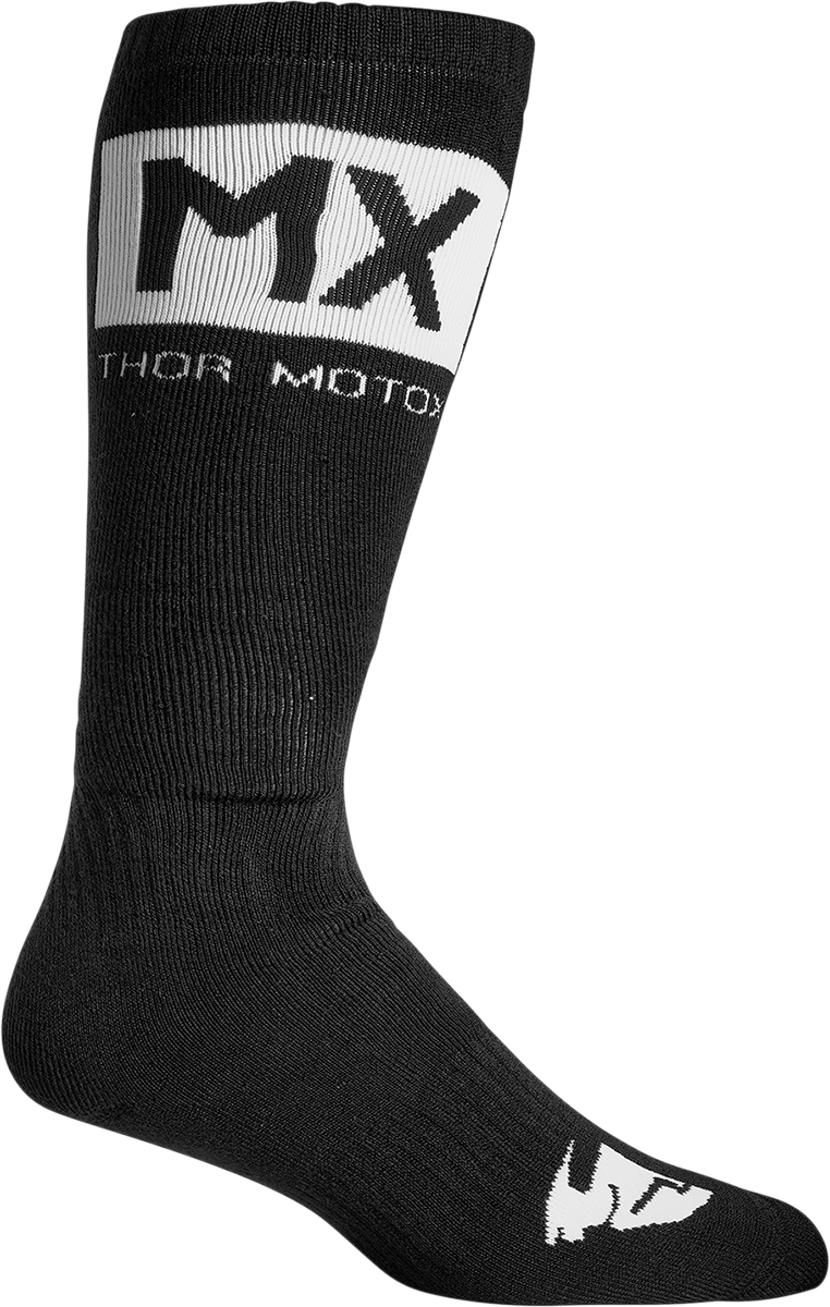 Youth MX Solid Socks - Black/White - Size 1-6