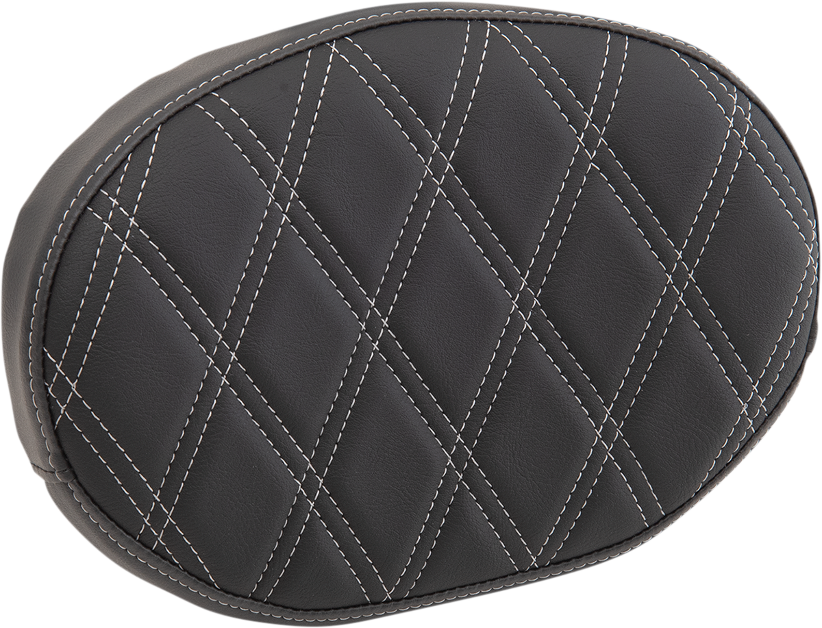 Sissy Bar Pad - Double Diamond - Silver - Oval