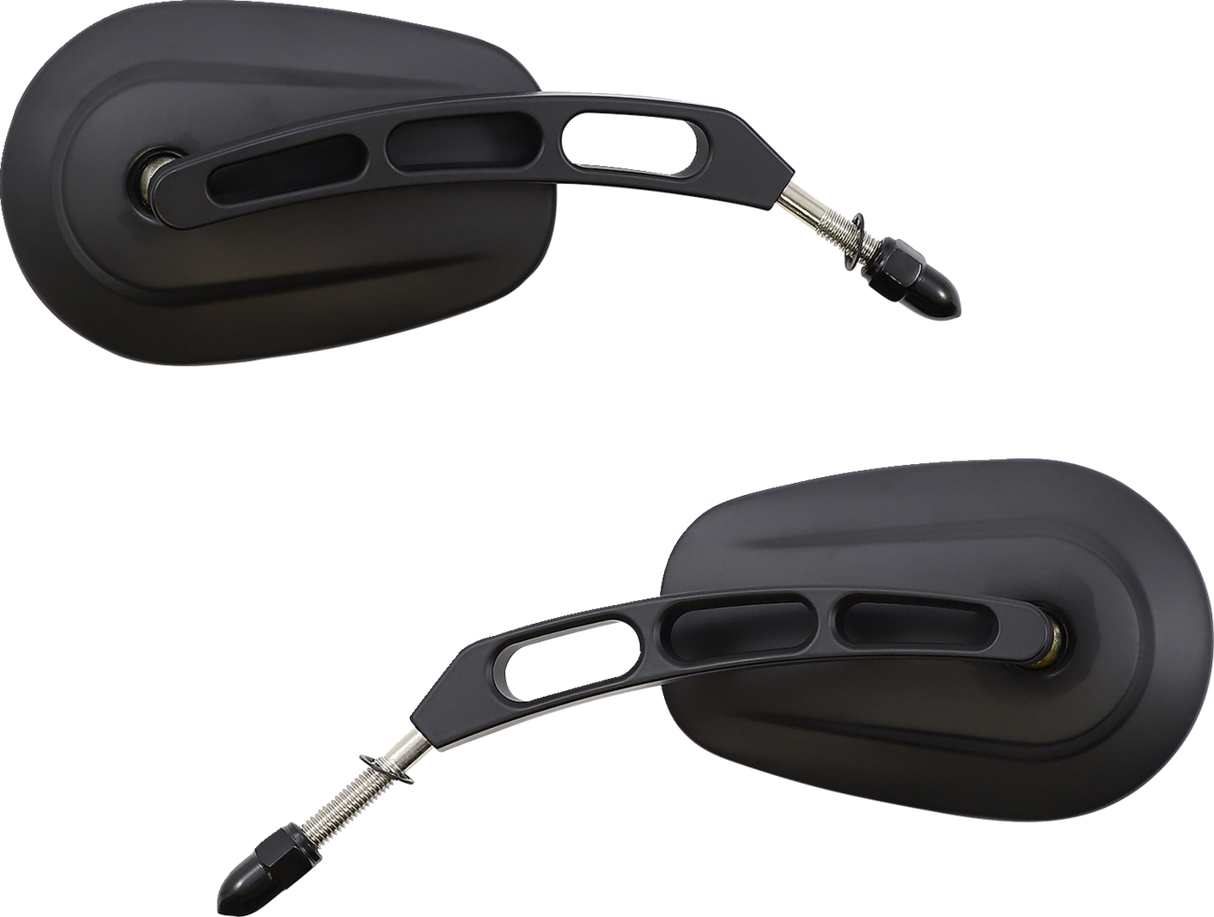 Mirror - Thru-Mount - Side View - Oval - Black