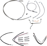 Handlebar Cable/Brake Line Kit - Complete - 18\" Ape Hanger Handlebars - Stainless Steel 2014 - 2016