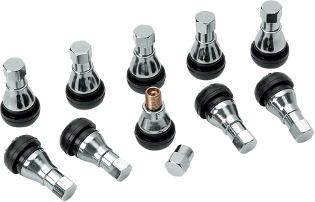 Valve Stem - Pull-In - Black/Chrome