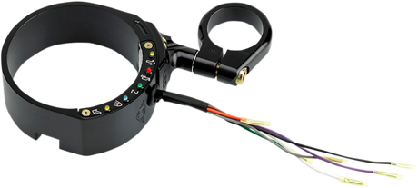 Speedometer Relocation Bracket with Easy Mount Clamp - Black Anodized - For 49 mm Fork 2016 - 2019