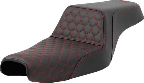 Step-Up Seat - Honeycomb - Red Stitching - 3.3 Gal Tank - Sportster \'04-\'22 2004 - 2022