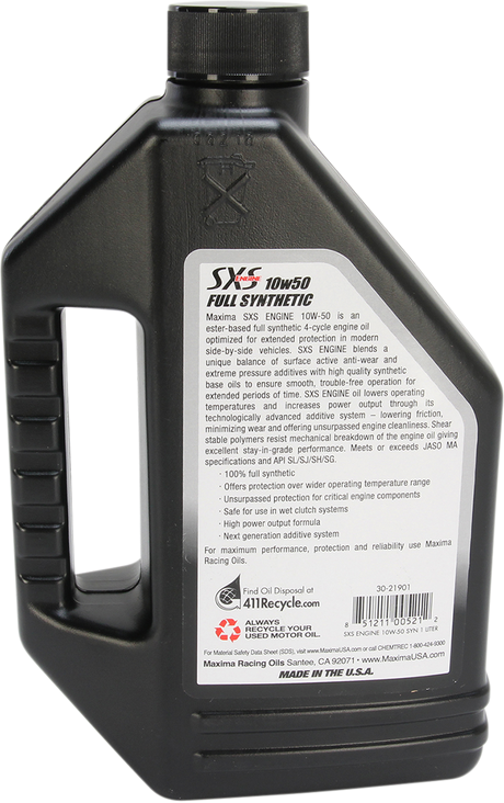 SXS UTV Synthetic 4T Oil - 10W-50 - 1L