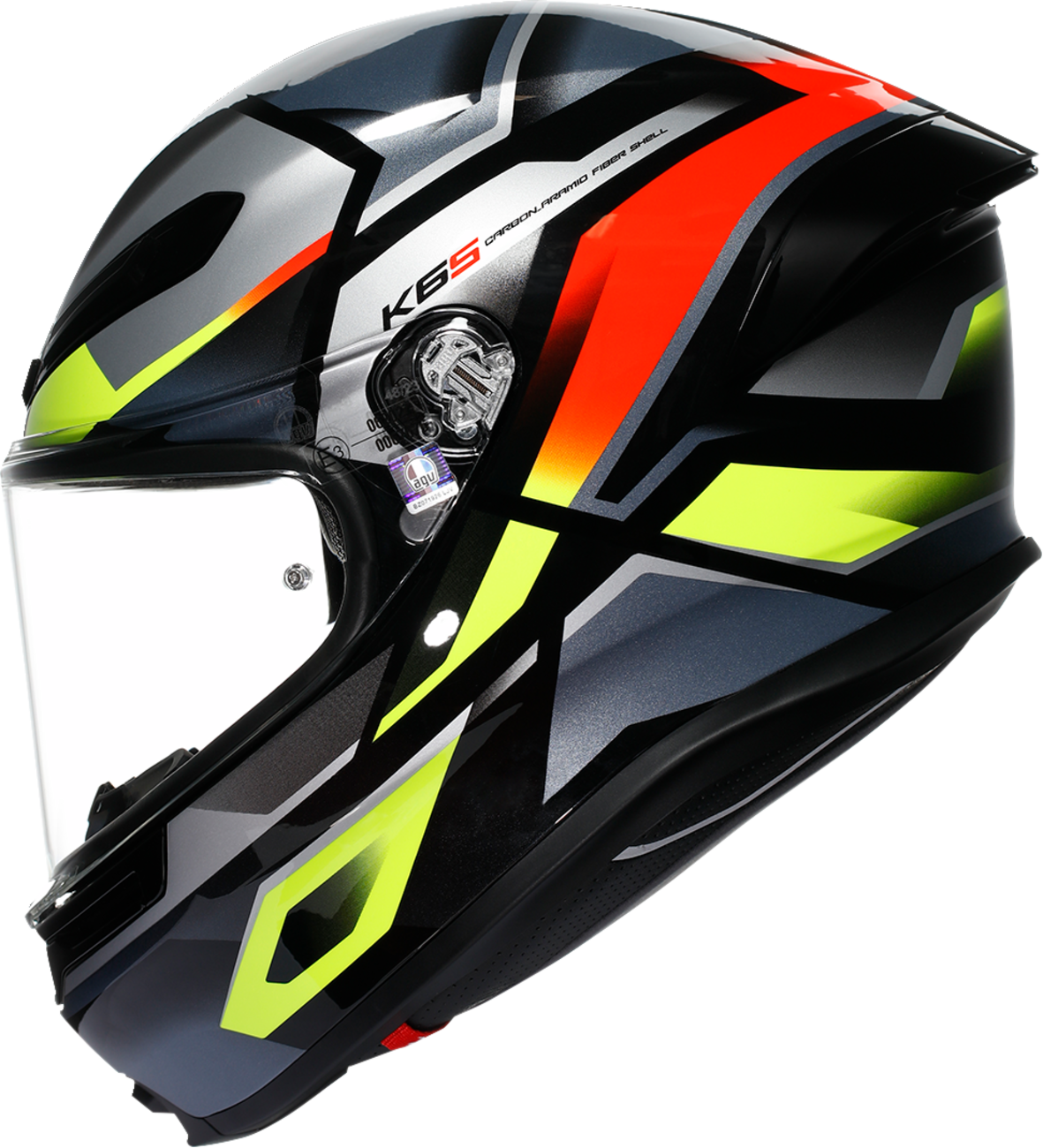 K6 S Helmet - Erazer - Black/Red/Yellow Fluo - XL