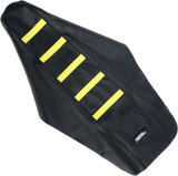 Ribbed Seat Cover - Black Cover/Yellow Ribs - Suzuki 2001 - 2008
