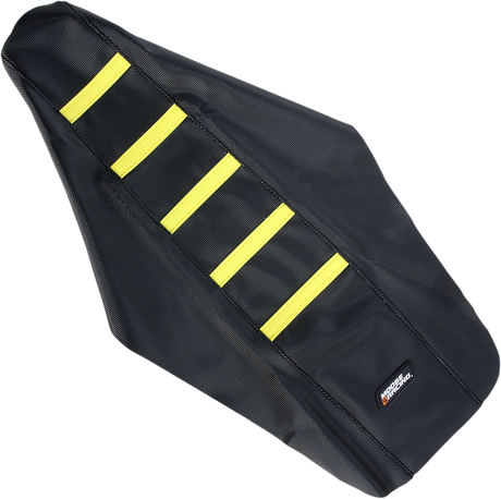 Ribbed Seat Cover - Black Cover/Yellow Ribs - Suzuki 2001 - 2008
