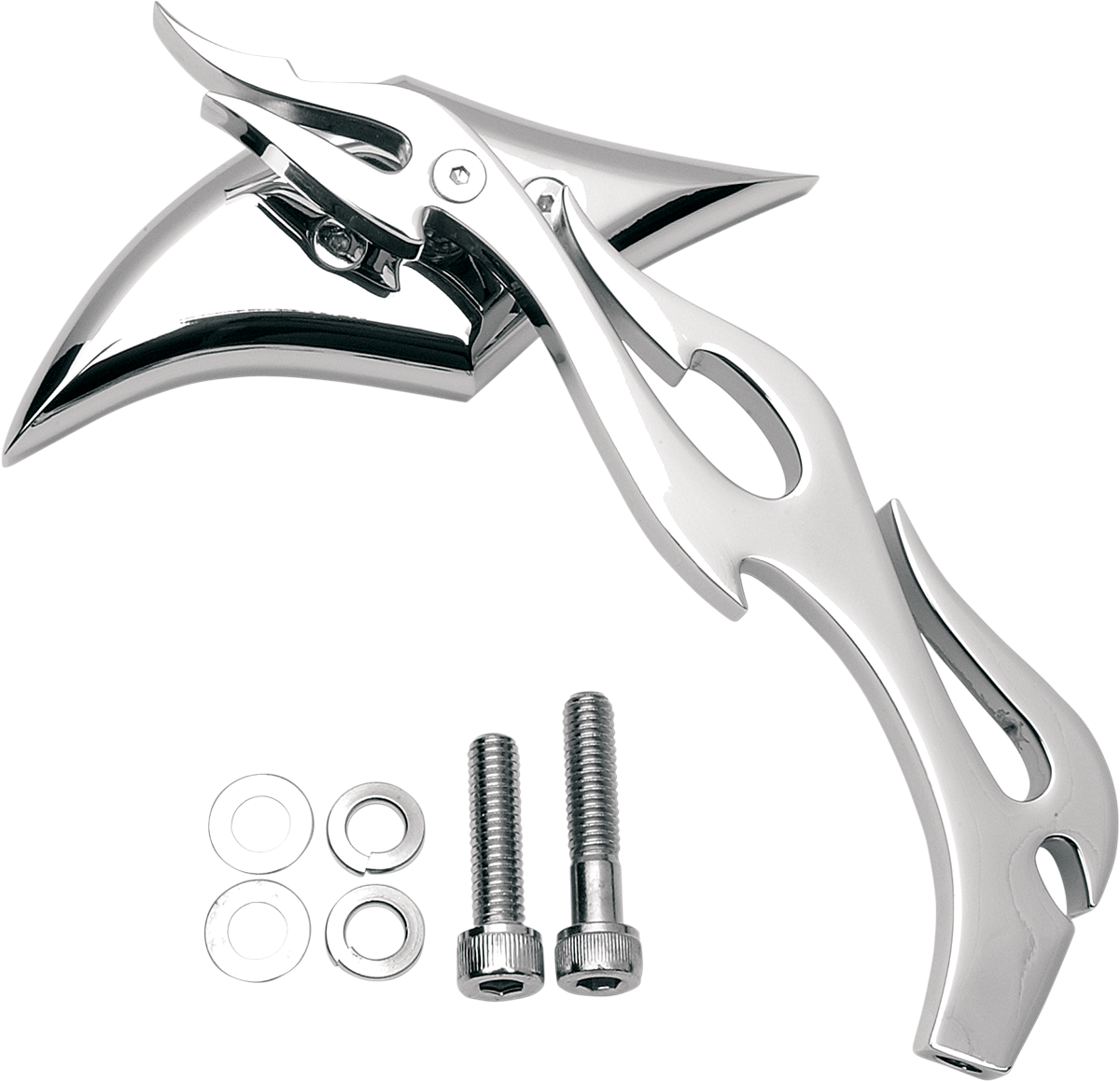 Mirror - Gothic/Flame - Side View - Diamond - Chrome - Right - Each